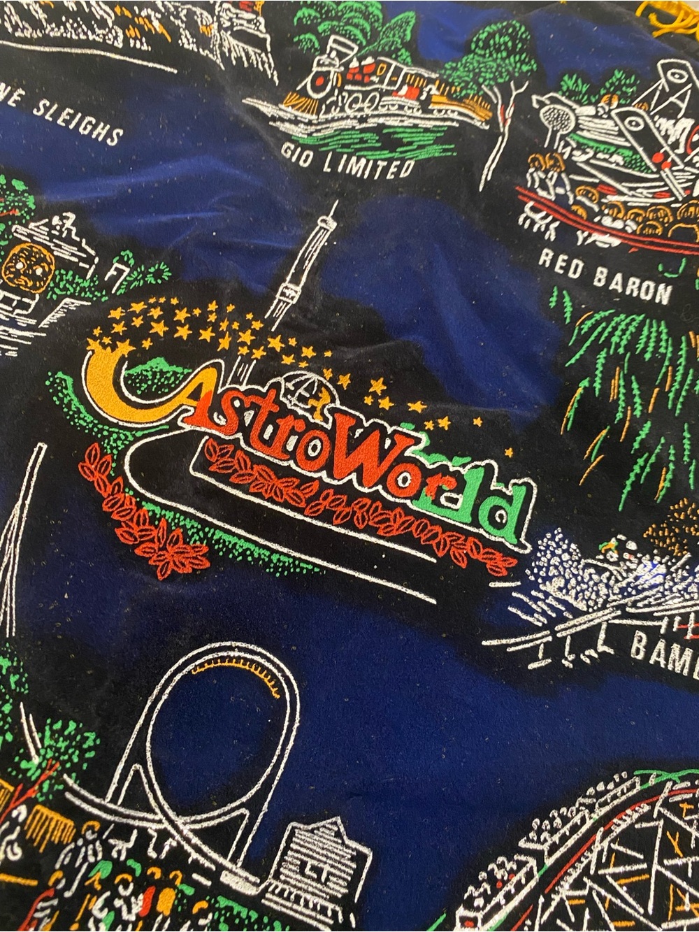 AstroWorld Souvenir Fringe Throw Pillow Cover - Royal Blue with Yellow Trim - Picture 2 of 4